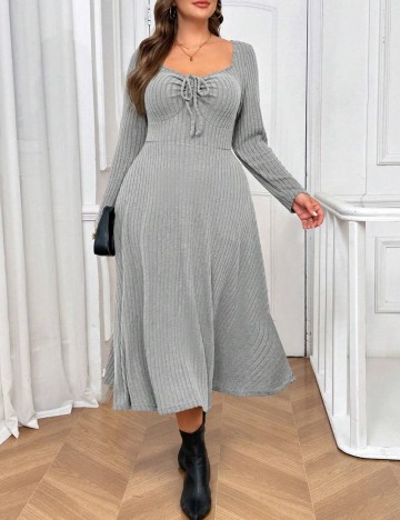 Rochie midi Shein Curve+, gri