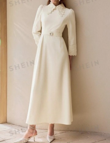 Rochie maxi Shein, crem