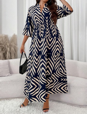Rochie maxi Shein Curve+, mix culori