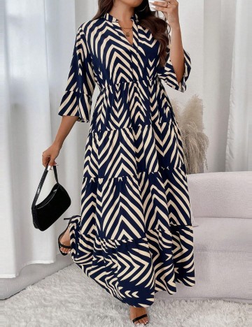Rochie maxi Shein Curve+, mix culori