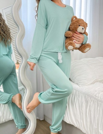 Compleu pijamale Shein, turcoaz