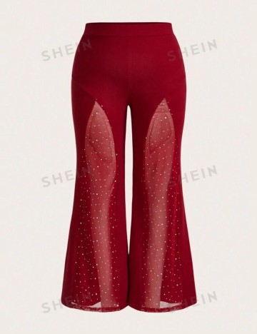 Pantaloni Shein Curve+, roșu