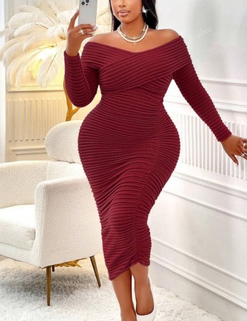 Rochie maxi Shein Curve+, vișiniu