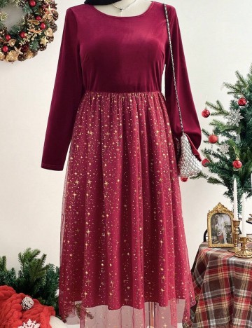 Rochie midi Shein Curve+, vișiniu