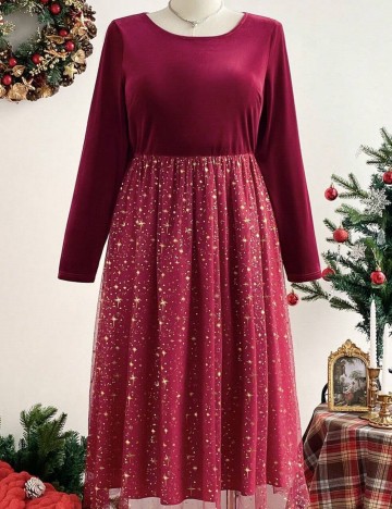 Rochie midi Shein Curve+, vișiniu