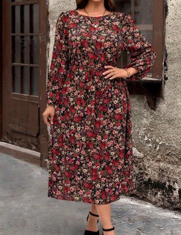 Rochie maxi Shein Curve+, mix culori