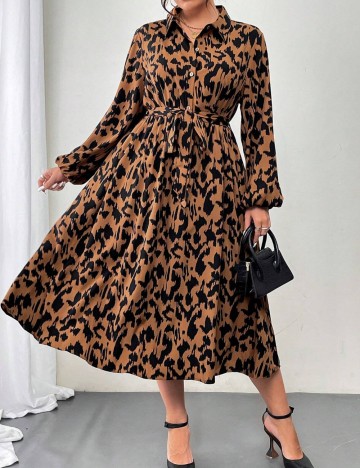 Rochie midi Shein Curve+, mix culori