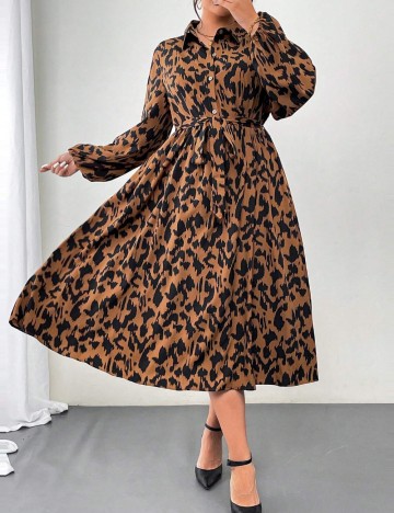 Rochie midi Shein Curve+, mix culori