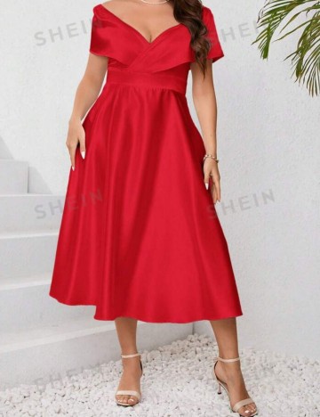 Rochie midi Shein Curve+, roșu