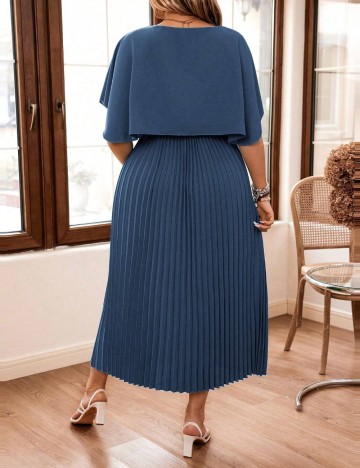 Rochie midi Shein Curve+, albastru