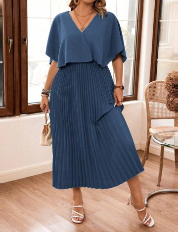Rochie midi Shein Curve+, albastru