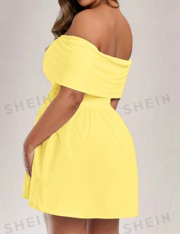 Rochie mini Shein Curve+, galben