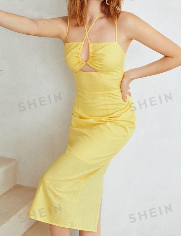 Rochie midi Shein, galben