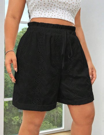 Pantaloni scurți Shein Curve+, negru