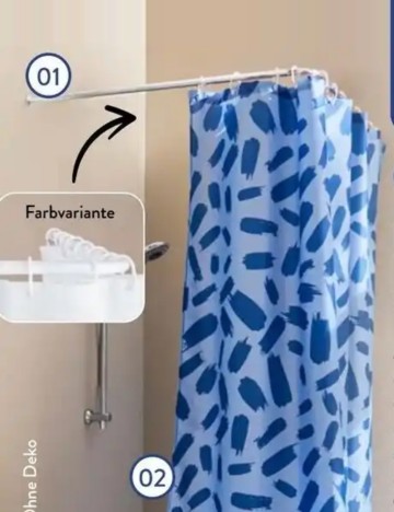 Sistem de fixare perdea duș Home Creation, mix culori