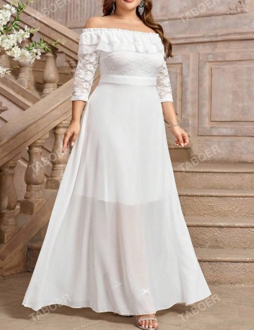 Rochie de ocazie Shein Curve+, alb