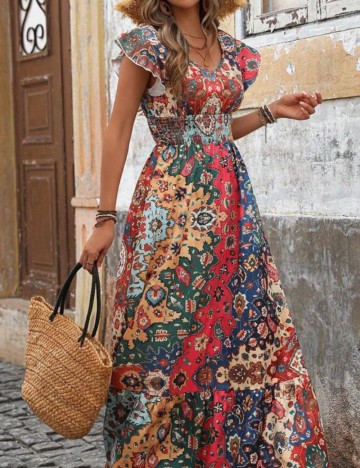 Rochie midi Shein, mix culori
