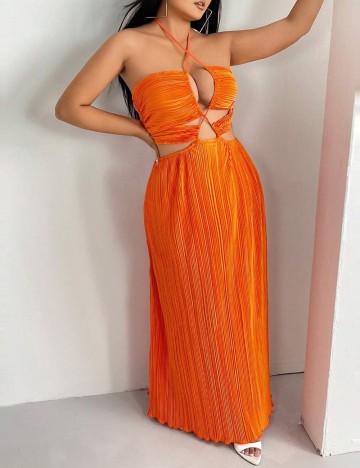 Rochie maxi Shein Curve+, portocaliu