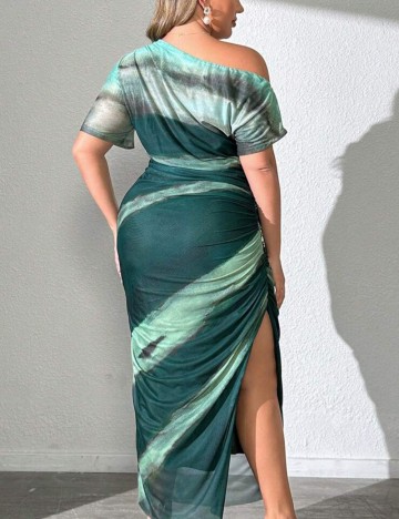 Rochie midi Shein Curve+, verde
