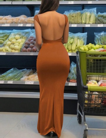 Rochie maxi Shein, cărămiziu
