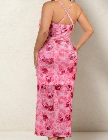 Rochie maxi Shein Curve+, roz