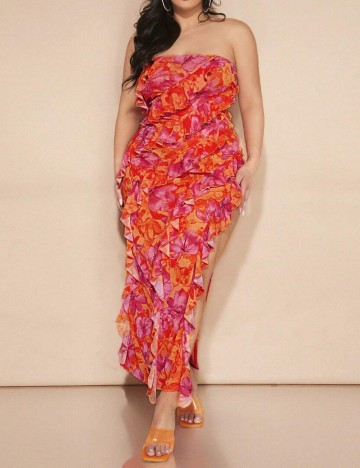 Rochie maxi Shein Curve+, mix culori