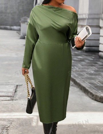 Rochie maxi Shein Curve+, verde