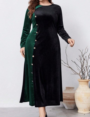 Rochie maxi Shein Curve+, mix culori