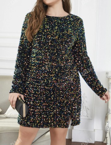 Rochie mini Shein Curve+, mix culori