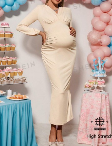 Rochie maxi Shein, crem