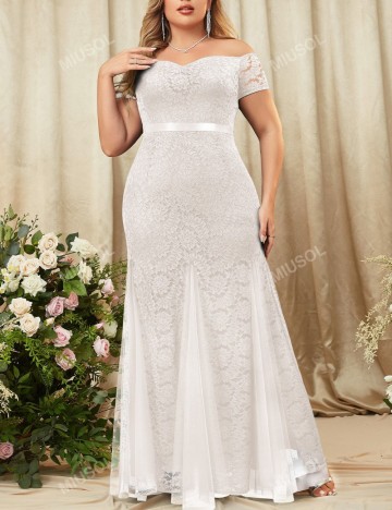Rochie de ocazie Shein Curve+, alb