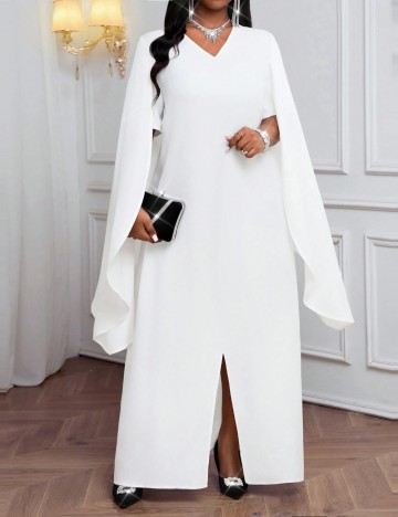 Rochie maxi Shein Curve+, alb