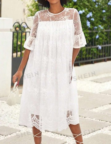 Rochie midi Shein, alb