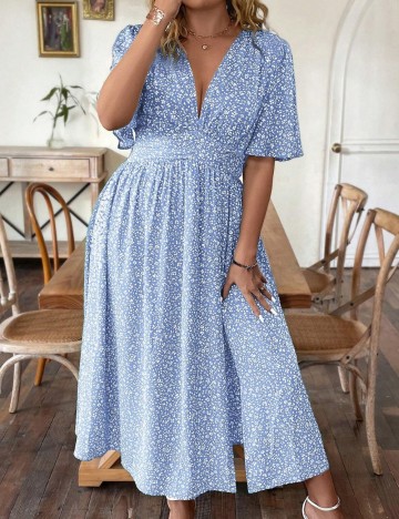 Rochie maxi Shein Curve+, mix culori