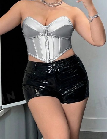 Top Shein Curve+, argintiu