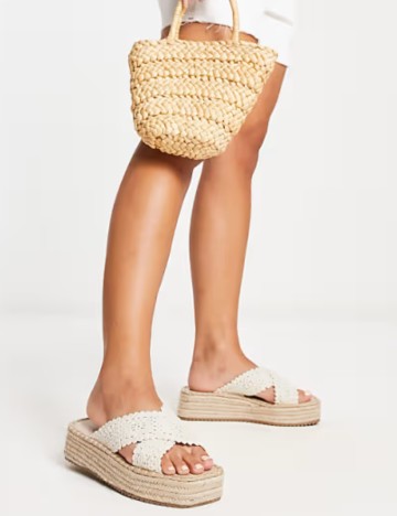 Sandale cu platformă ASOS, bej