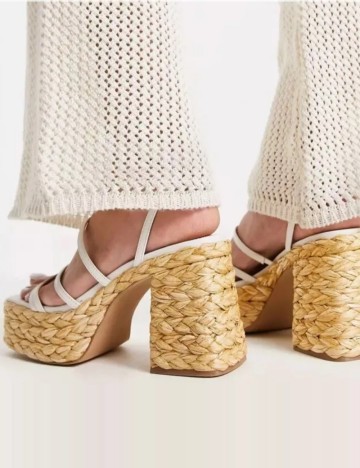 Sandale cu platformă Steve Madden, alb