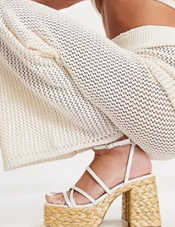 Sandale cu platformă Steve Madden, alb