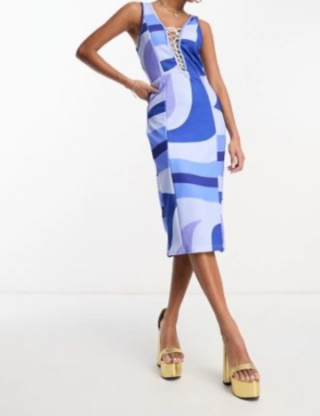 Rochie midi Rebellious, mix culori