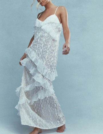 Rochie maxi Missguided by Shein, alb