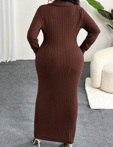 Rochie maxi Shein Curve+, maro