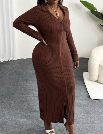 Rochie maxi Shein Curve+, maro