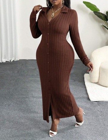 Rochie maxi Shein Curve+, maro