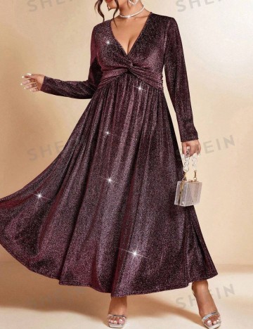 Rochie maxi Shein Curve+, vișiniu