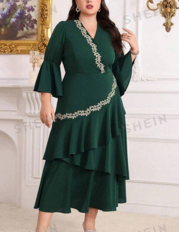 Rochie midi Shein Curve+, verde