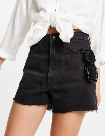 Pantaloni scurți de blugi WEEKDAY, negru