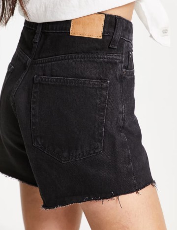 Pantaloni scurți de blugi WEEKDAY, negru