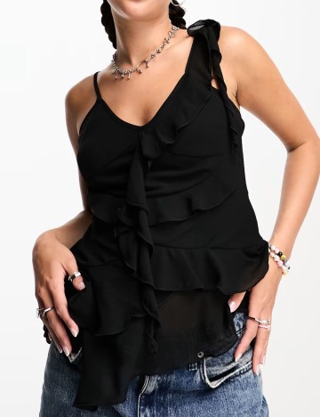 Top fără mâneci ASOS, negru
