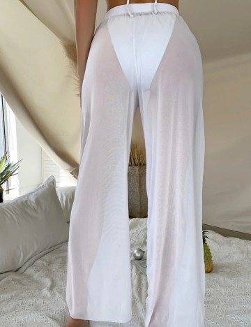Pantaloni de plajă Shein, alb