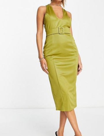 Rochie midi ASOS, kaki